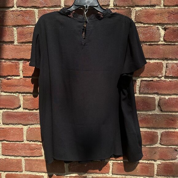 Torrid $56 boho Crinkle Gauze Yoke Flutter Short Sleeve 00- Large (10) NWT - Picture 5 of 7